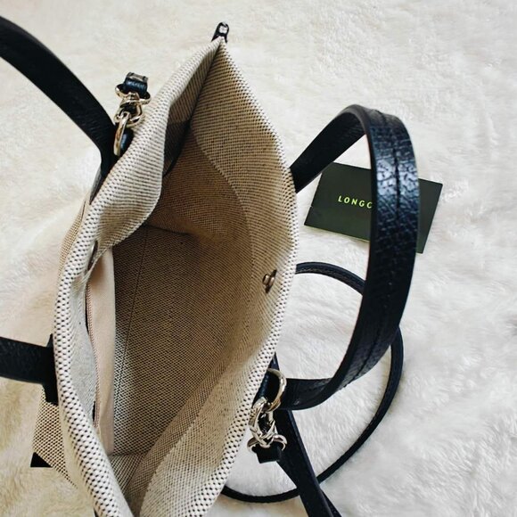 New LongChamp Essential XS Handbag Ecru Canvas Authentic - Picture 10 of 13